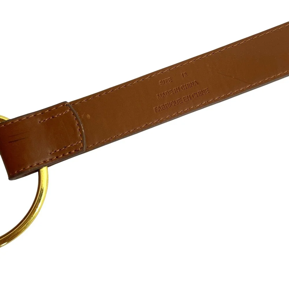 Ralph Lauren O-Ring Equestrian Leather‎ Statement Belt Size 12 Brown